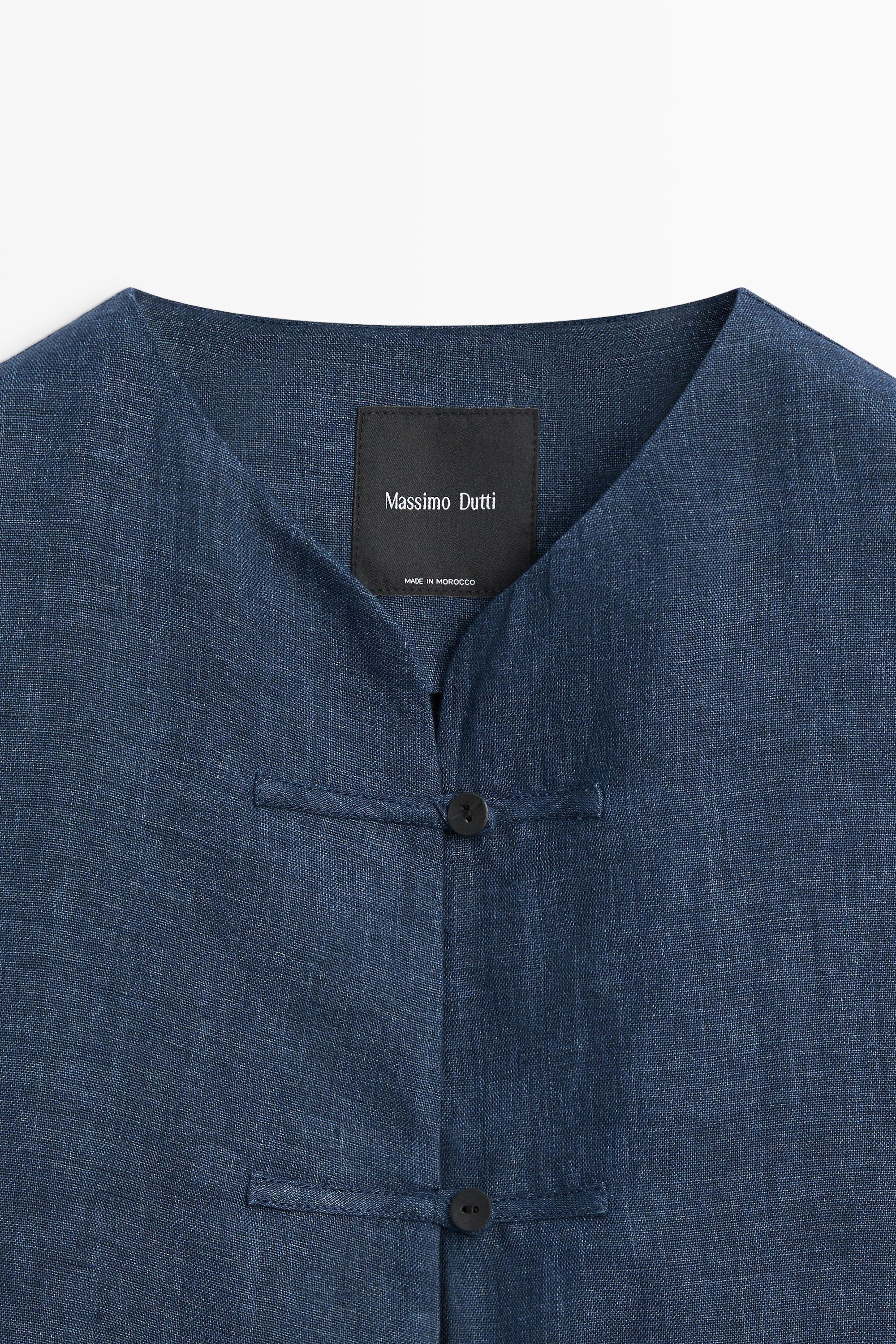100% linen overshirt with toggle details